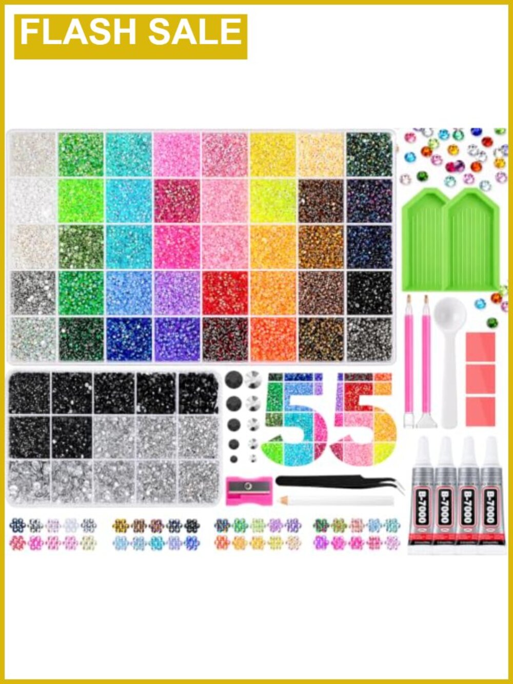 70000Pcs Rhinestones Bedazzling Kit with Glue and Tools